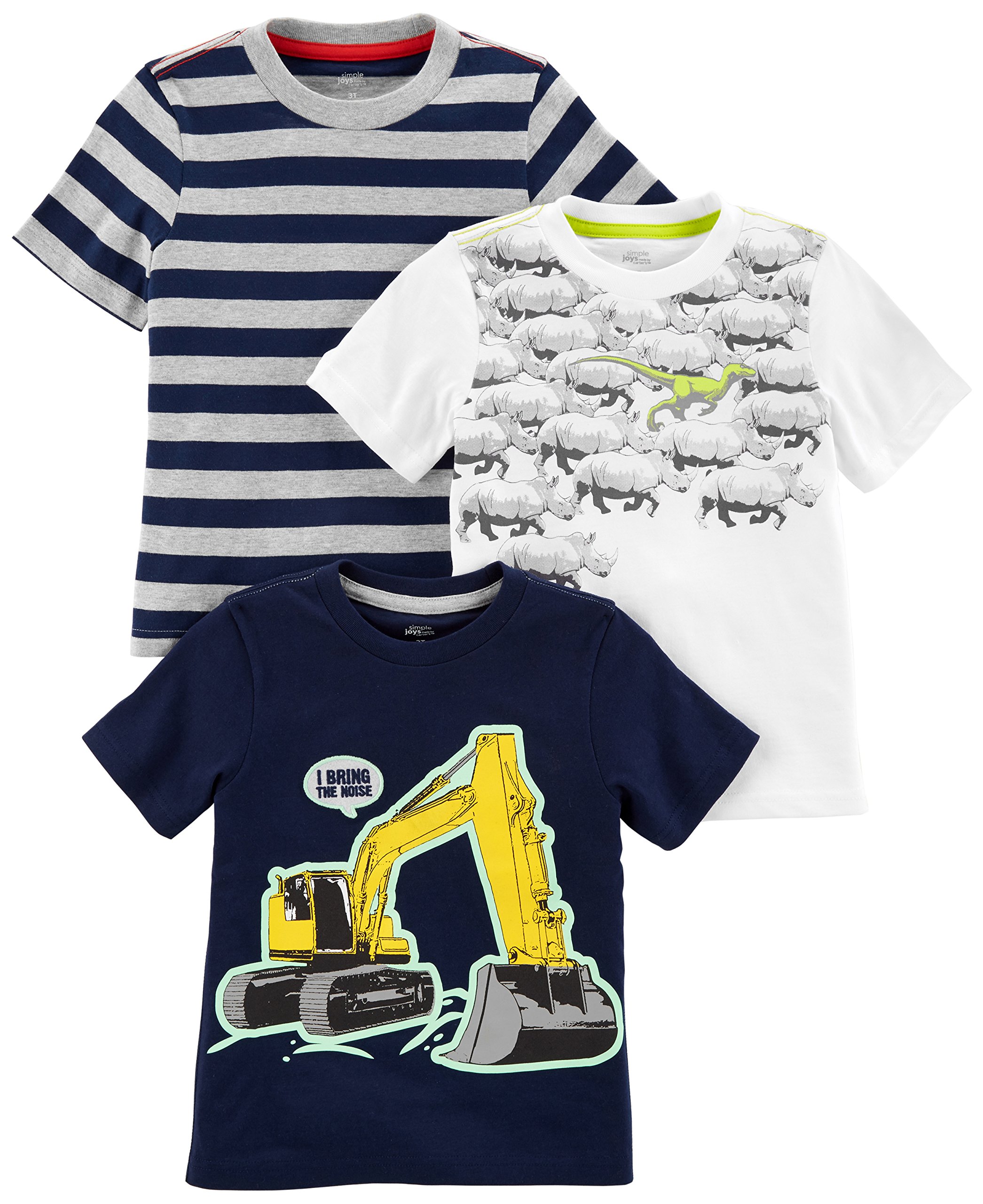 Simple Joys by Carter's Toddler Boys' Short-Sleeve Graphic Tees, Pack of 3