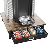 DecoBrothers Vertuo Pod Holder Drawer, 24 Large or 48 Small Nespresso Capsule Organizer, Rustic Brown