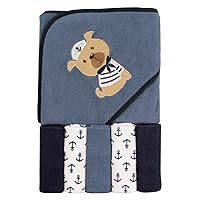 Unisex Baby Hooded Towel with Five Washcloths, Dog, One Size