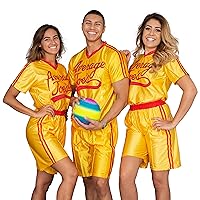Dodgeball Average Joe's Adult Yellow Jersey and Shorts Set Halloween Costume Cosplay
