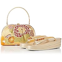 Zori Sandal Handbag Set (Japanese-Made in Japan), Golden