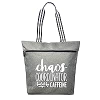 Brooke & Jess Designs Boss Lady Zippered Pocket Canvas Tote Bag for Bosses, Manager, Chaos Coordinator