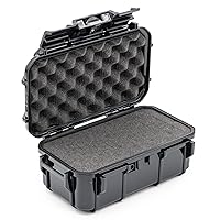 Evergreen 57 Waterproof Dry Box Protective Case with Pick & Pluck Foam - Travel Safe/Mil Spec/USA Made - for Cameras, Phones, Hiking, Boating, Water Sports, Action Cams (Black)