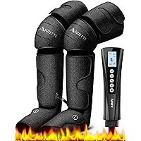 Air Compression Massager with Heat, Foot Leg Massager for Vericose Veins, Muscle Fatigue, Cramps, Swelling and Edema, Gifts for Mothers Day, Father Day, Christmas, Mom, Dad, Women and Men