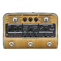 Zoom AC-3 Acoustic Creator, Acoustic DI with Tone Restoration, Acoustic Modeling, 9 effects, Compression, Tuner, Reverb, EQ, and Anti-Feedback