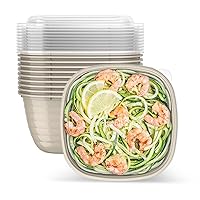 Bentgo® Prep - 1-Compartment Bowls with Custom Fit Lids - Reusable, Microwaveable, Durable BPA-Free, Freezer and Dishwasher Safe Meal Prep Food Storage Containers - 10 Bowls & 10 Lids (Champagne)