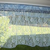 Floral Lace Sheer Valance Window Treatment Small Curtain Home Decor Kids Bedroom Nursery Kitchen Window (58