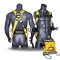 KwikSafety - Charlotte, NC - HURRICANE Ironworker & Tower Safety Harness [3 D-RINGS, BACK SUPPORT] ANSI Tested OSHA Compliant