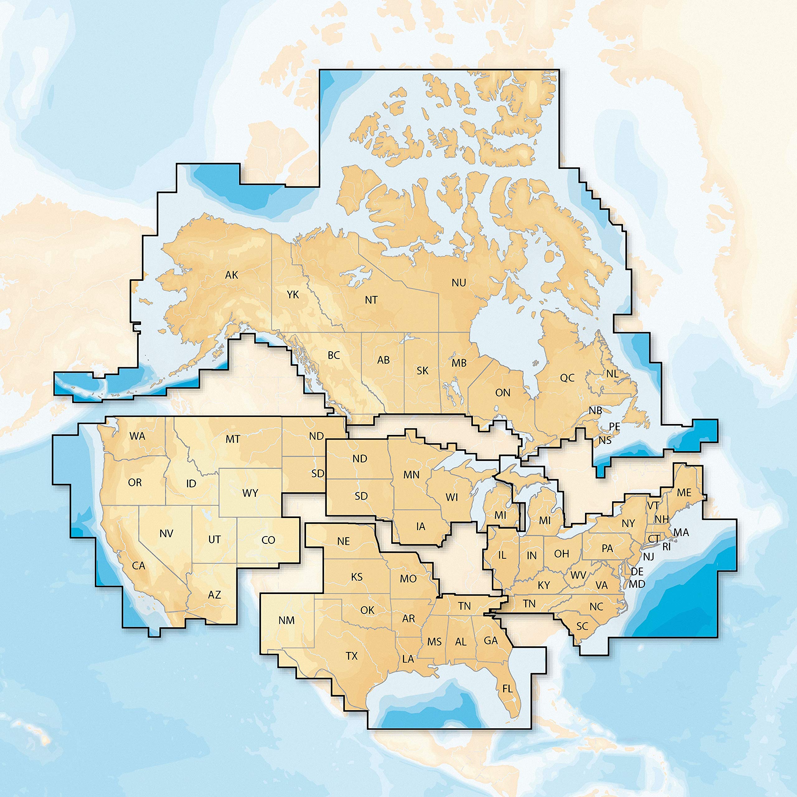 Navionics Plus Regions North Lake Charts on SD/MSD,Black