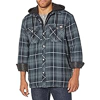 Dickies Men's Big & Tall Water Repellent Flannel Hooded Shirt Jacket