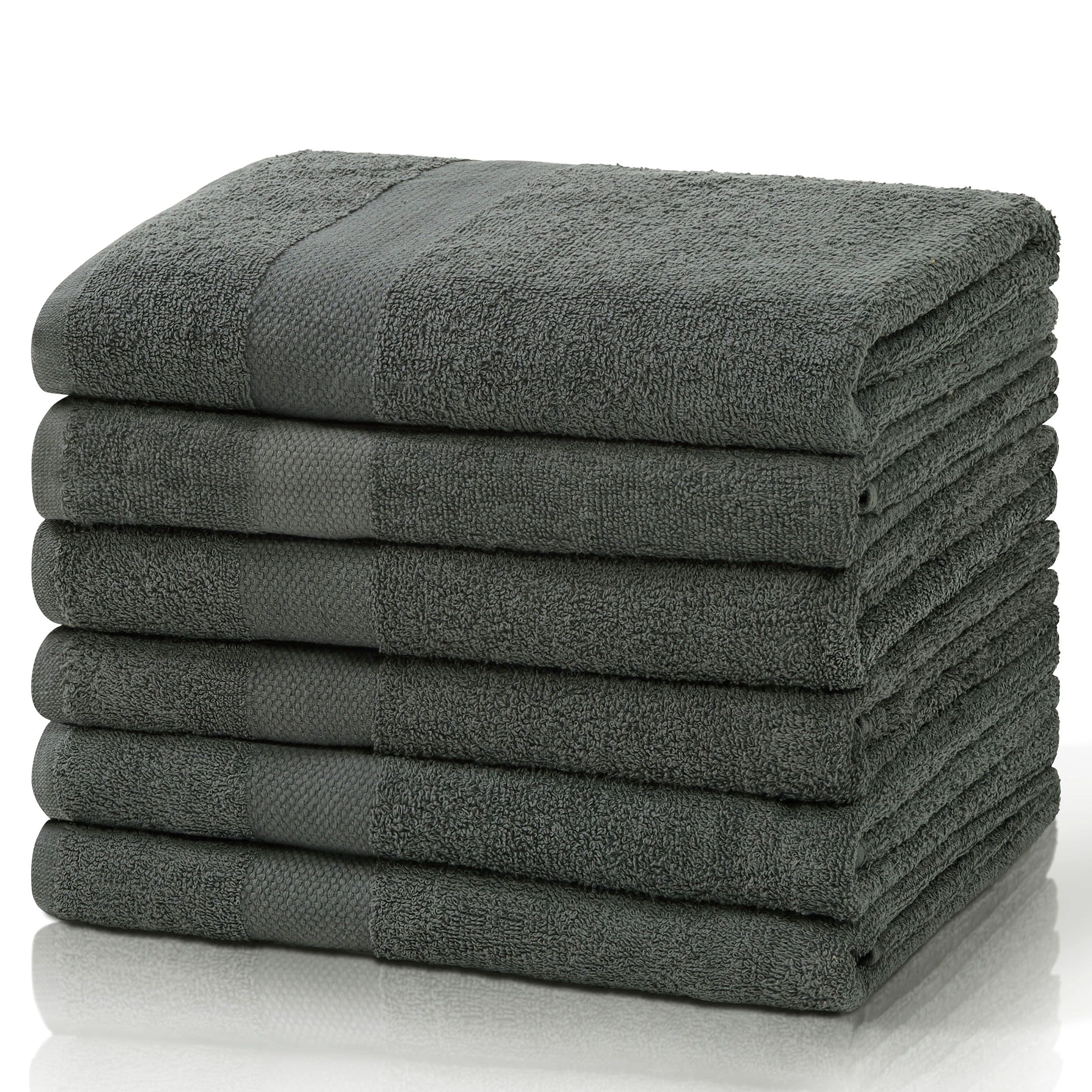 Simpli-Magic 79405 Bath Towels, 25”x50”, Gray, 6 Pack