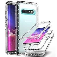 YmhxcY Galaxy S10 Plus Case, Drop 3 Layer Durable Cover (No Screen Protector) Solid Rubber Case / 16ft Test Clear Case for Samsung Galaxy S10 Plus-Crystal Clear