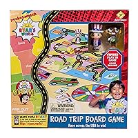 Ryan’s World Road Trip Board Game, A Journey Through All 50 US States, Educational Adventure, Cities, Towns, Geography, Collectible Micro Figures & Cards, Surprise Suitcase Tiles, Ages 3+