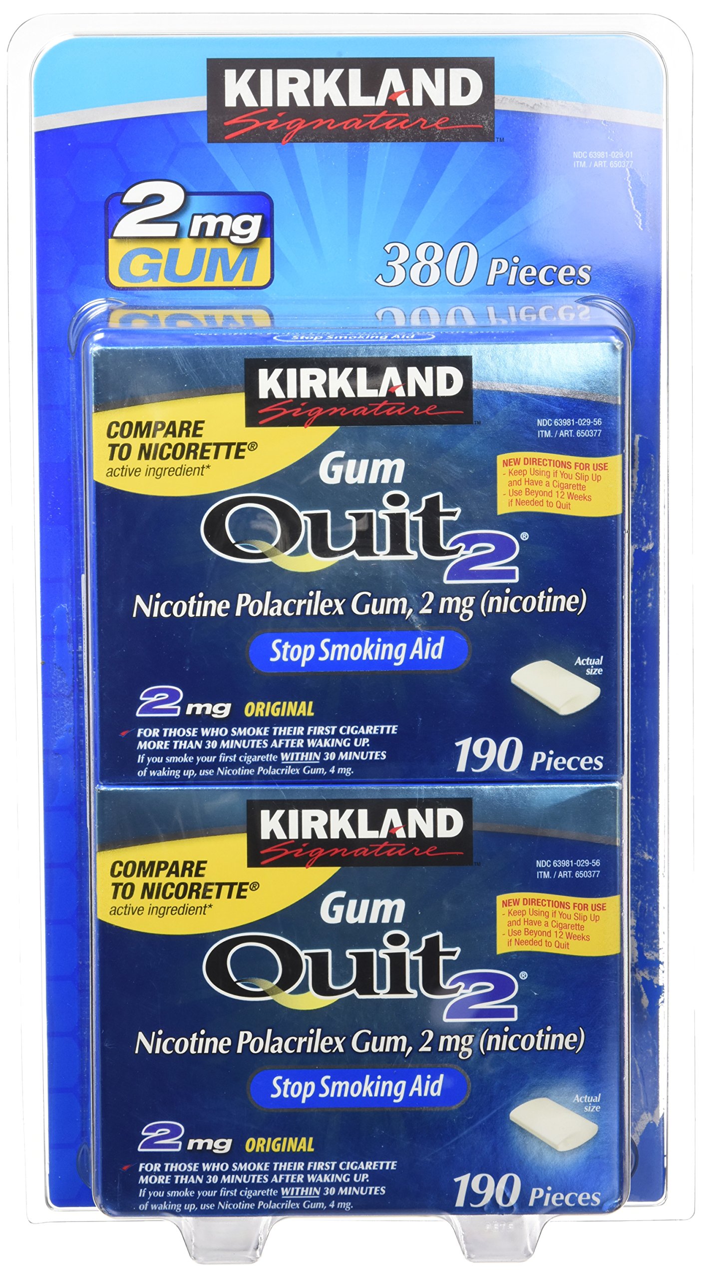 Kirkland Signature Quit Smoking Gum, 2 mg, 380 Count