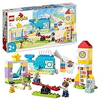 LEGO 10991 DUPLO City Dream Playground, Educational Toy for Boys and Girls from 2 Years with Whale and Rocket, Set That Helps Preschoolers Learn Letters, Numbers and Colors, Christmas Gift for