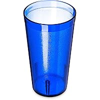 Carlisle FoodService Products Stackable Tumbler Plastic Tumbler with Pebbled Exterior for Restaurants, Catering, Kitchens, Plastic, 16 Ounces, Royal Blue, (Pack of 72)