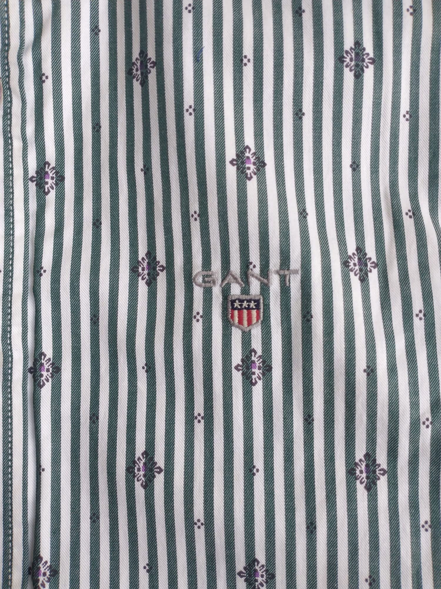 GANT Men's Pine Green Herringbone Banker Fitted Shirt 364577 Size M