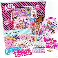 L.O.L. Surprise! Stylin' Studio by Horizon Group USA,Decorate LOL Surprise Paper Dolls With 250+ Accessories - DIY Activity Book, Scratch Art,Sticker Sheet,Coloring Pages,Markers,Crayons & More, Pink