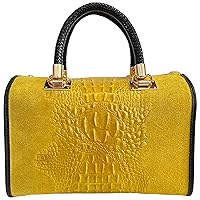 Women's handbag - coconut print suede leather handbag