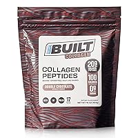 Built Collagen Peptides Powder - Collagen Powder - Hair, Skin, Nails, and Joint Support - Type I & III Grass-Fed Collagen Supplements for Women and Men - 16oz Bag - (Double Chocolate)
