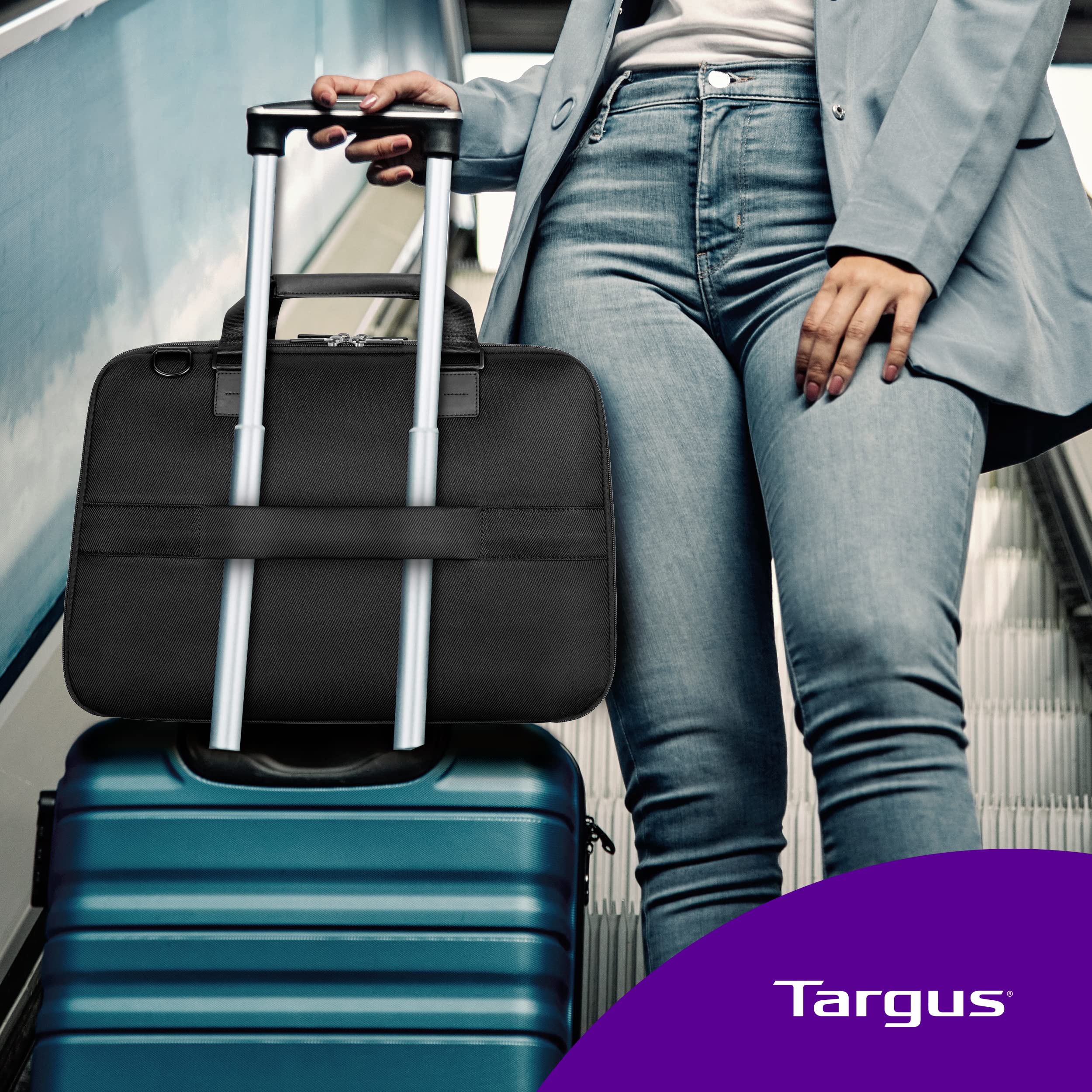 Targus Mobile Elite Laptop Bag for 15.6-inch Laptops, TSA Checkpoint-Friendly Design, Messenger Bag for Men /Women, Computer Bag & Laptop Case for Mac/PC/Dell/Lenovo/HP, Black (TBT045US)