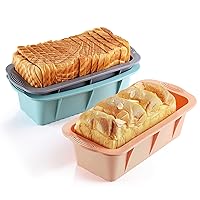 3PCS Silicone Bread Loaf Pan, Non-Stick Bread Pans for Baking, Easy Release Loaf Pan, Great for Homemade Bread, Cakes, Brownies, Dishwasher Safe (3 Colors, Nesting Design)