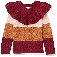 Amazon Essentials Girls and Toddlers' Soft Touch Ruffle Sweater