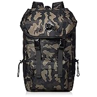 Avan Nylon Flap Backpack, Unisex, Exterior: 2 Zip Pockets, Side Zipper, Interior: 1 Zip Pocket, A4 Storage, Can Store Computers, Camouflage