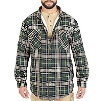 Smith's Workwear Big Men's Sherpa-Lined Flannel Shirt Jacket
