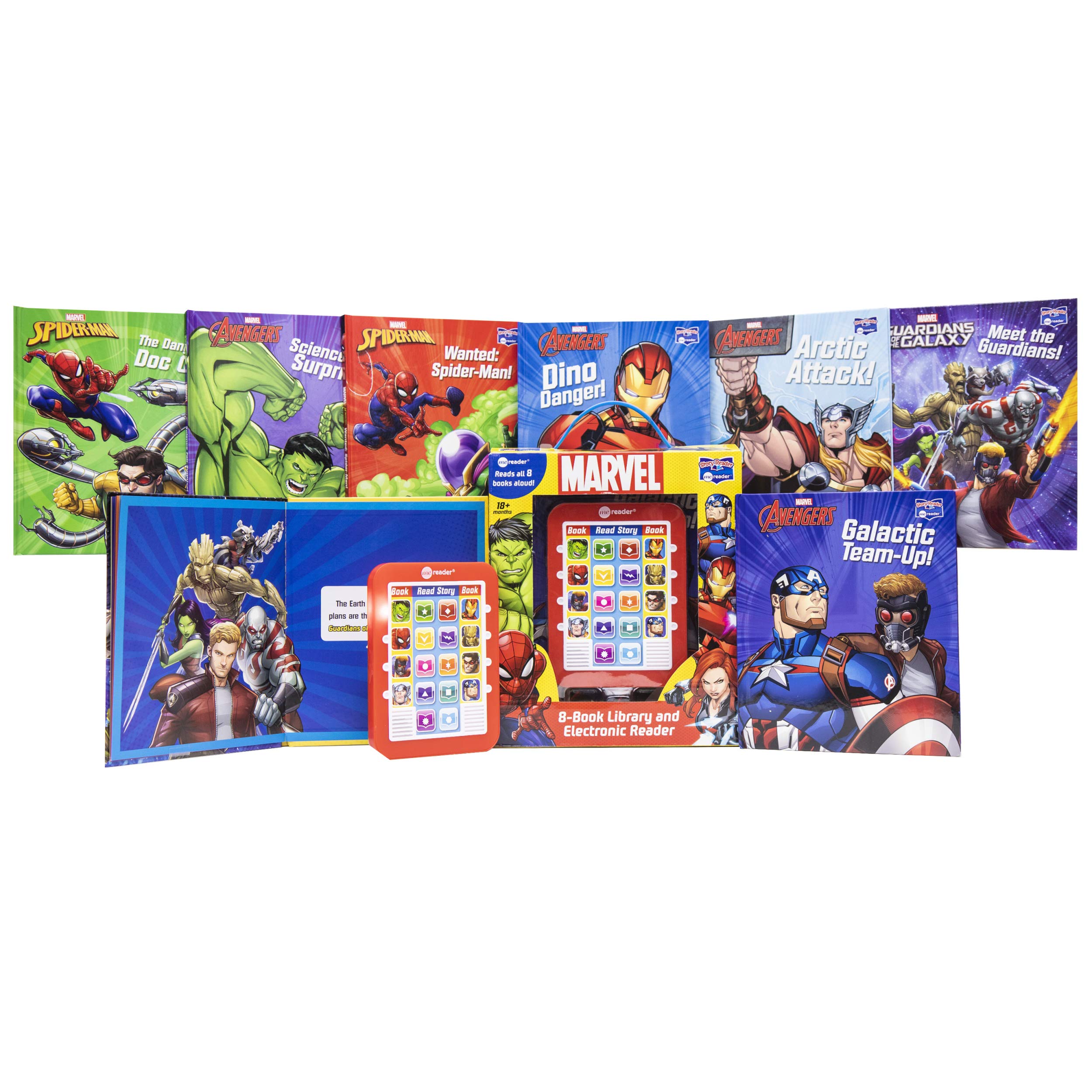Marvel Super Heroes Spider-man, Avengers, Guardians, and More! - Me Reader Electronic Reader with 8 Book Library - PI Kids