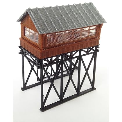 Outland Models Train Railway Layout Station Overhead Signal Box/Tower N Scale