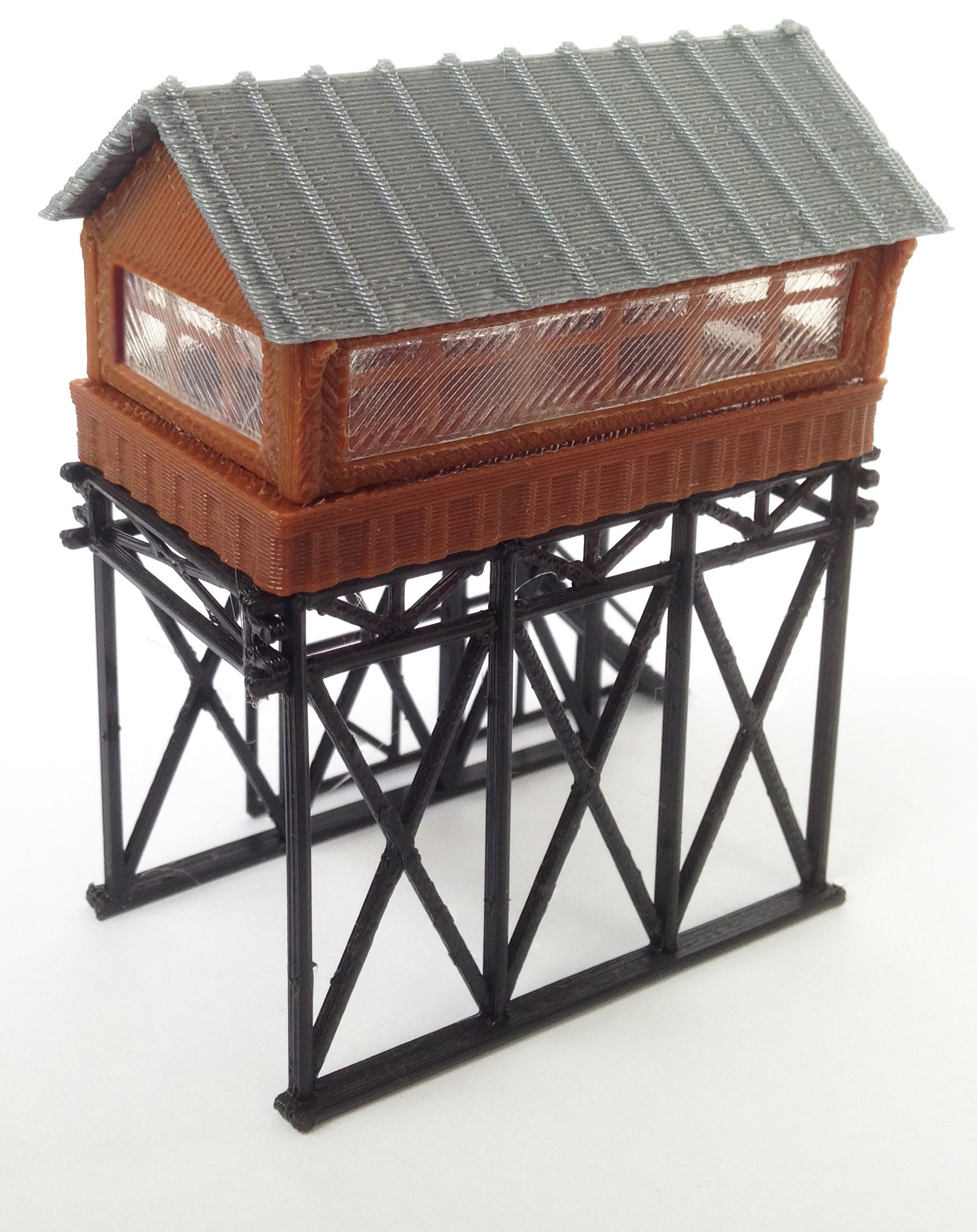 Outland Models Train Railway Layout Station Overhead Signal Box/Tower N Scale