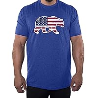 American Flag Bear, Men's 4th of July Shirts, Graphic Tee Shirts for Men