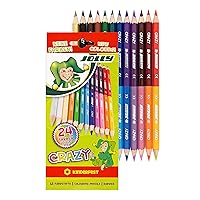 Supersticks Premium European Colored Pencils Double-Ended Pencils; 24 Colors in 12 Pencils, Perfect for Adult and Kids Coloring