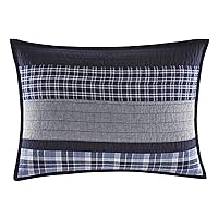 Nautica Home | Adleson Collection | 100% Cotton Quilted Accent Standard Sham, Envelope Closure, Pre-Washed for Added Softness, Easy Care Machine Washable, 20