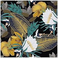 HAOKHOME 93106 Vintage Floral Peel and Stick Wallpaper for Bedroom Black/Bronze/Navy/White Removable Accent Wall Decorations 17.7in x 118in