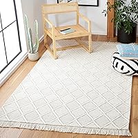Natura Collection Area Rug - 5' x 8', Ivory & Brown, Handmade Wool, Ideal for High Traffic Areas in Living Room, Bedroom (NAT868T)