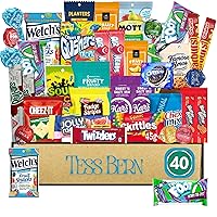 TessBern Assorted Gift A Snack Gift Pack (40 Count)Snack Variety|Care Package for Adults|College Students|Movie Nights|Camping|Picnics|Graduation|Military|Birthdays|Parties|Men|Women|Kids|Family|Christmas|New Year|Bars|Assortment Gift Box