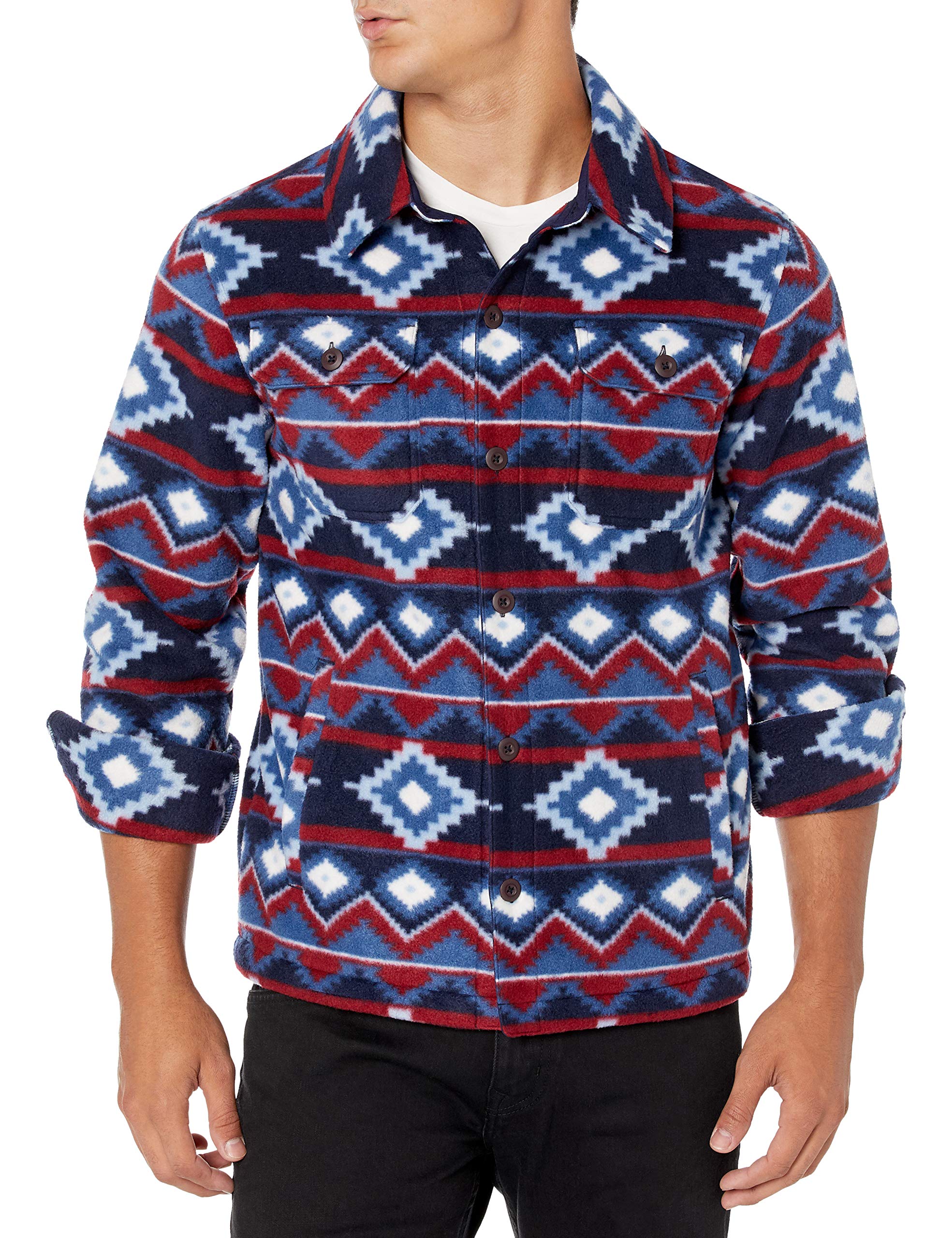 Amazon Essentials Men's Long-Sleeve Polar Fleece Shirt Jacket