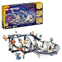 LEGO Creator 3 in 1 Space Roller Coaster Building Toy Set Featuring a Roller Coaster, Drop Tower, Carousel and 5 Minifigures, Rebuildable Amusement Park for Kids Ages 9+, 31142