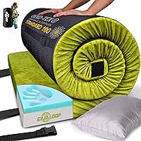 Thick Memory Foam Camping Mattress Sleeping Pad [Car/Tent/Cot] 3 Inch Portable Floor Mat Roll Up for Guests Kids Adult Sleepover