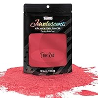 U.S. Art Supply Jewelescent True Red Mica Pearl Powder Pigment, 3.5 oz (100g) Sealed Pouch - Cosmetic Grade, Metallic Color Dye - Paint, Epoxy, Resin, Soap, Slime Making, Makeup, Art