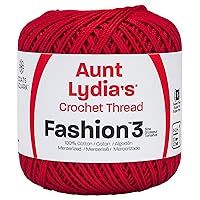Coats Crochet - 182.0006 Fashion Crochet Thread, 3, Scarlet