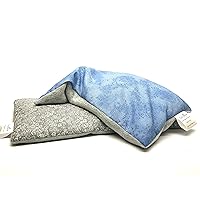 SacksyThyme Microwave Heating Pad for Back, Neck, Menstrual Cramps, Shoulders, Leg Pain Relief - Hot Moist Microwavable Therapy Pack - Gray Unscented Flaxseed Heat Pad, 2 Packs