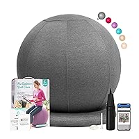 ProBalanceΩ Ball Chair, Yoga Ball Chair Exercise Ball Chair with Slipcover and Base for Home Office Desk, Birthing & Pregnancy, Stability Ball & Balance Ball Seat to Relieve Back Pain, Multiple color size