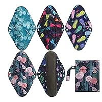 5PC Charcoal Bamboo Cloth Menstrual Pads (XL-Group)