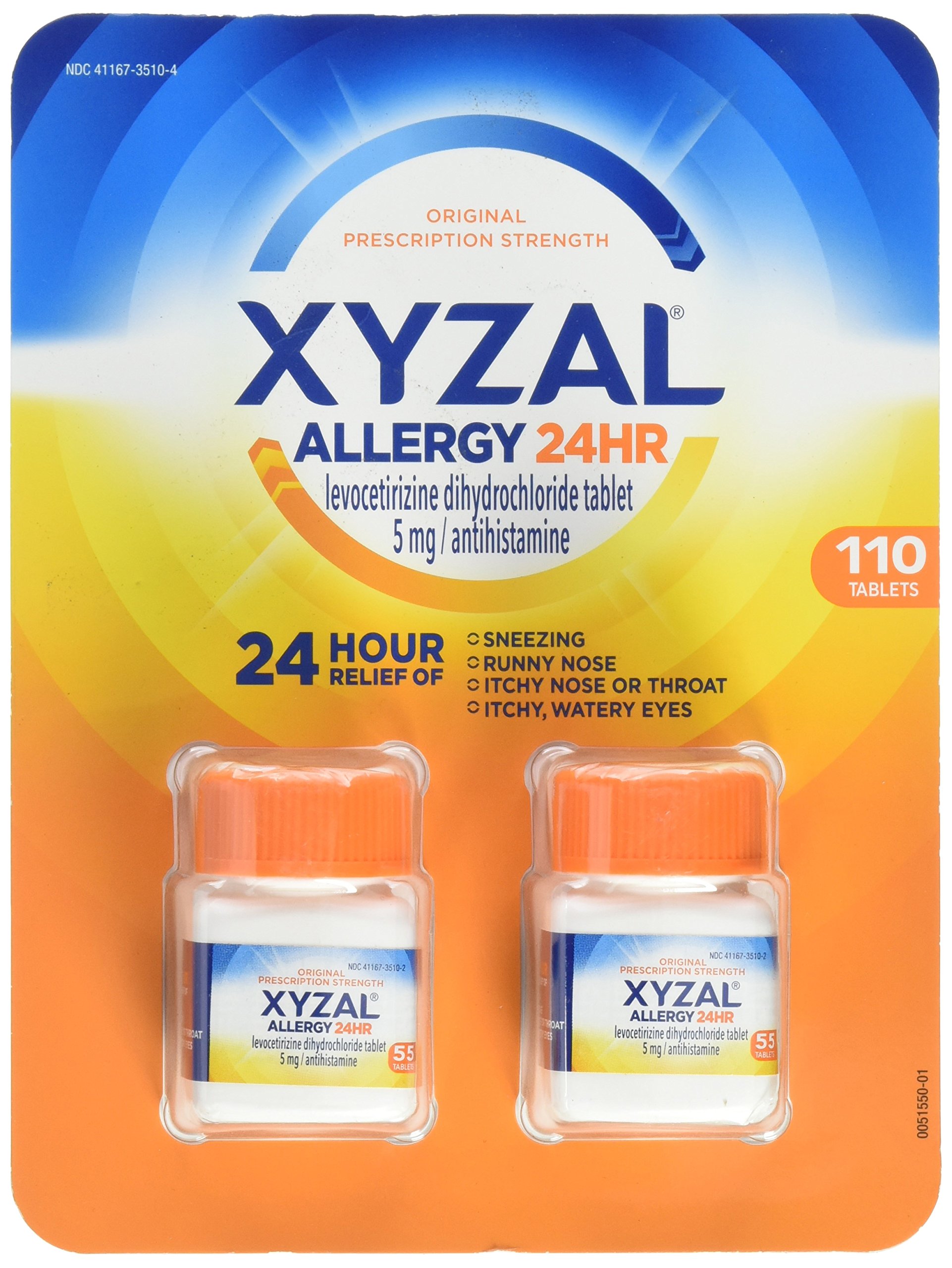 XYZAL Allergy 24 Hour, 55 Count (Pack of 2)