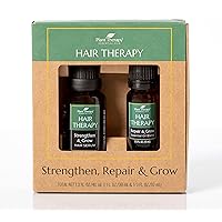 Plant Therapy Hair Therapy Blend & Serum Set - Strengthen, Repair and Grow Shiny Healthy Hair, 1 oz Serum & 10 mL Essential Oil Blend