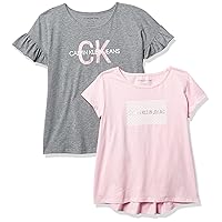 Calvin Klein Girls' Short Sleeve Legacy Graphic T-Shirt