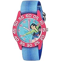 DISNEY Princess Kids' Plastic Time Teacher Analog Quartz Nylon Strap Watch